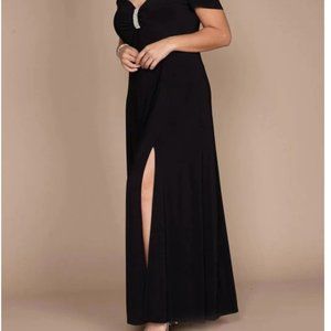 SIZE 18W R&M RICHARDS 1367W BLACK MOTHER OF BRIDE DRESS